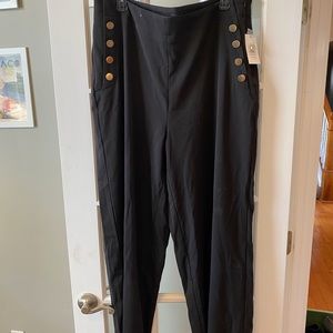 Eloquii button detail black pants